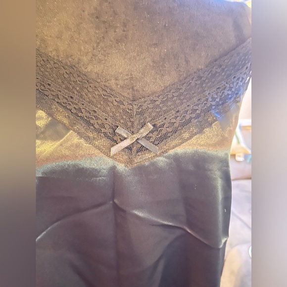 Vintage Intimate Moments Black Silky Lingerie Knee Length - Picture 2 of 4